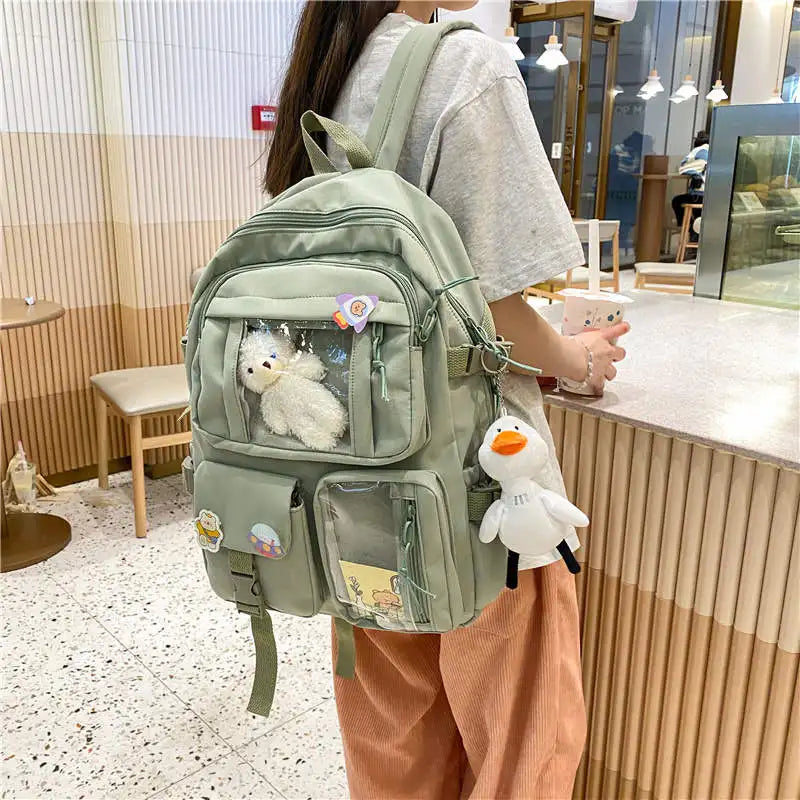 Women Large Capacity Backpack Waterproof Nylon Female Schoolbag College