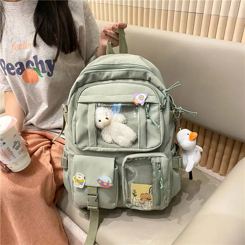 Women Large Capacity Backpack Waterproof Nylon Female Schoolbag College