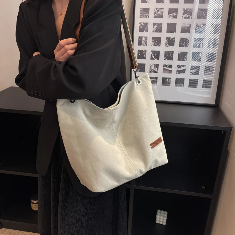 Daily Tote Soft Women Canvas Capacity Shopping Multifunction Handbag