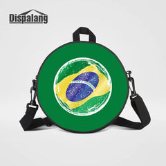 Brazil National Flag Prints Round Backpack for Kids