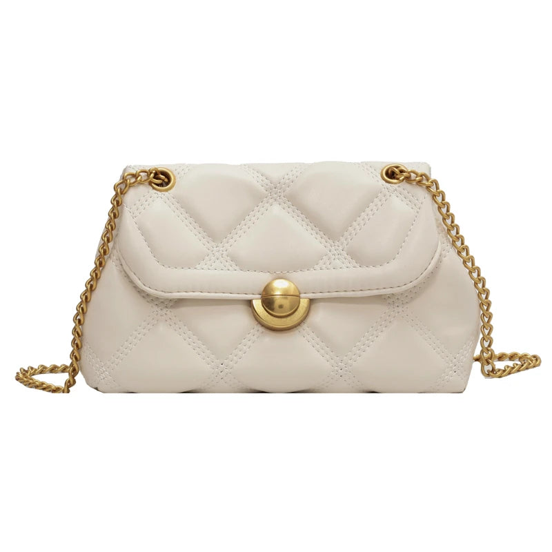 Crossbody Shoulder Bag Lock Opened PU Leather Lady Totes
