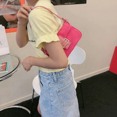 Dirty Pink Nubuck Mini Shoulder Bag for Women