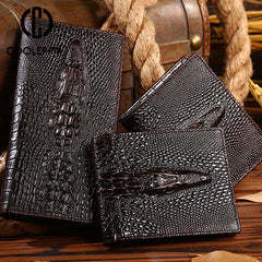 Men's Leather Wallet Long Cowskin Money Bag PJ012