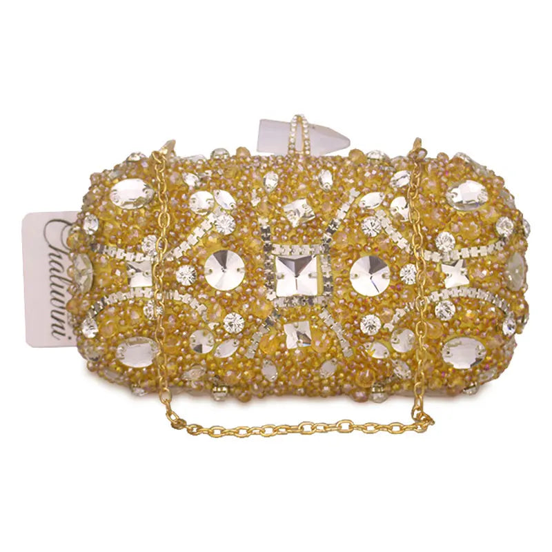 Women's Sequined Evening Bag Beaded Floral Messenger Clutch Chain