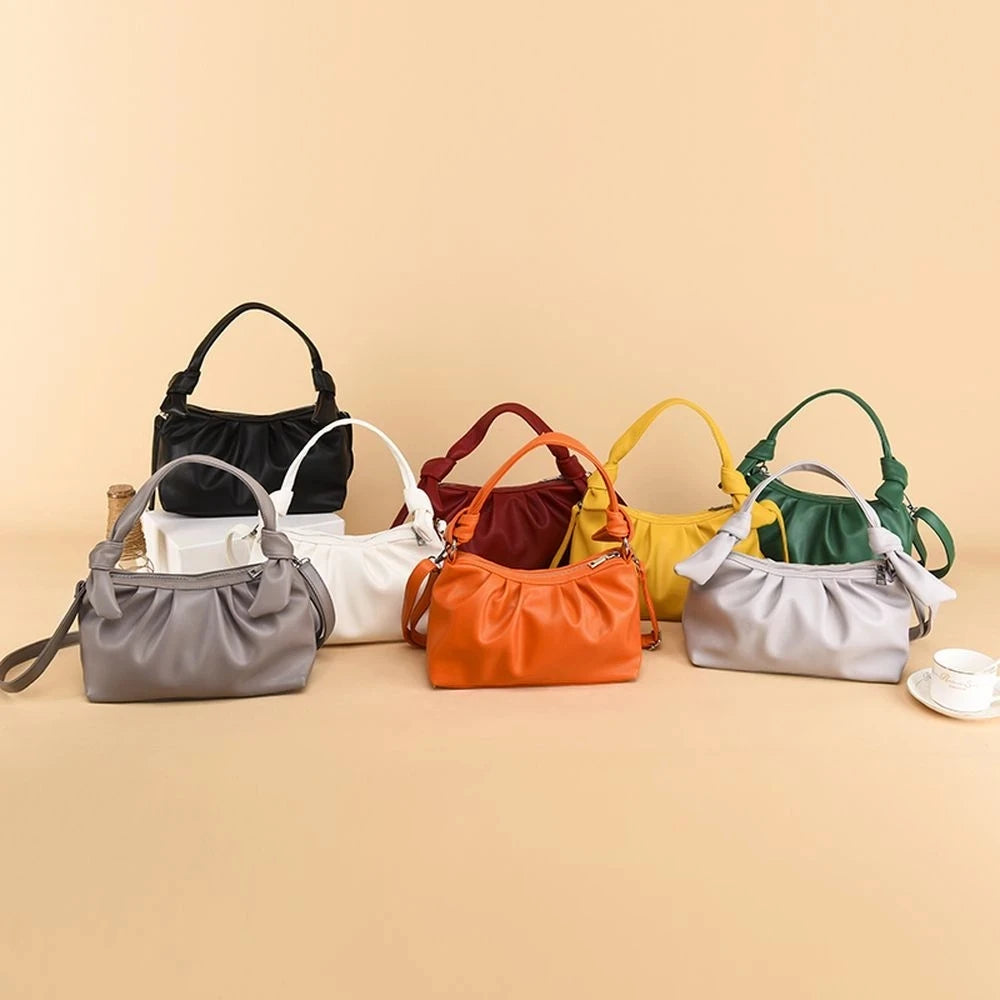 Women Travel PU Leather Armpit Bag Double Shoulder Straps