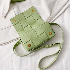 Braided Plaid Shoulder Bag Mini Crossbody Bag