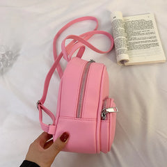 Mini Backpack Women Bag Pack Small Phone Pouch Soft PU Leather Schoolbag Lady Gi