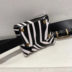 Leopard Waist Bag Women PU Leather Flap Pack Shoulder Cross Chest Pouch