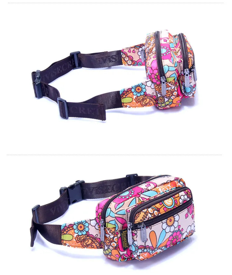 Waterproof Floral Waist Bum Camera Belt Bag Fanny Pack