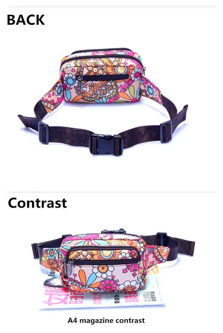 Waterproof Floral Waist Bum Camera Belt Bag Fanny Pack