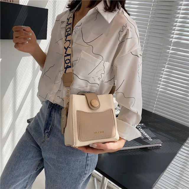 Yellow Leather Bucket Bag Crossbody Messenger Purse Tote