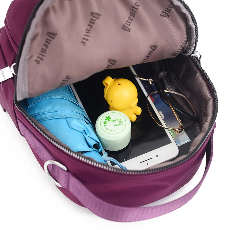 Nylon Women Backpack Mini Soft Touch Small Backpack Female Ladies Shoulder Bag