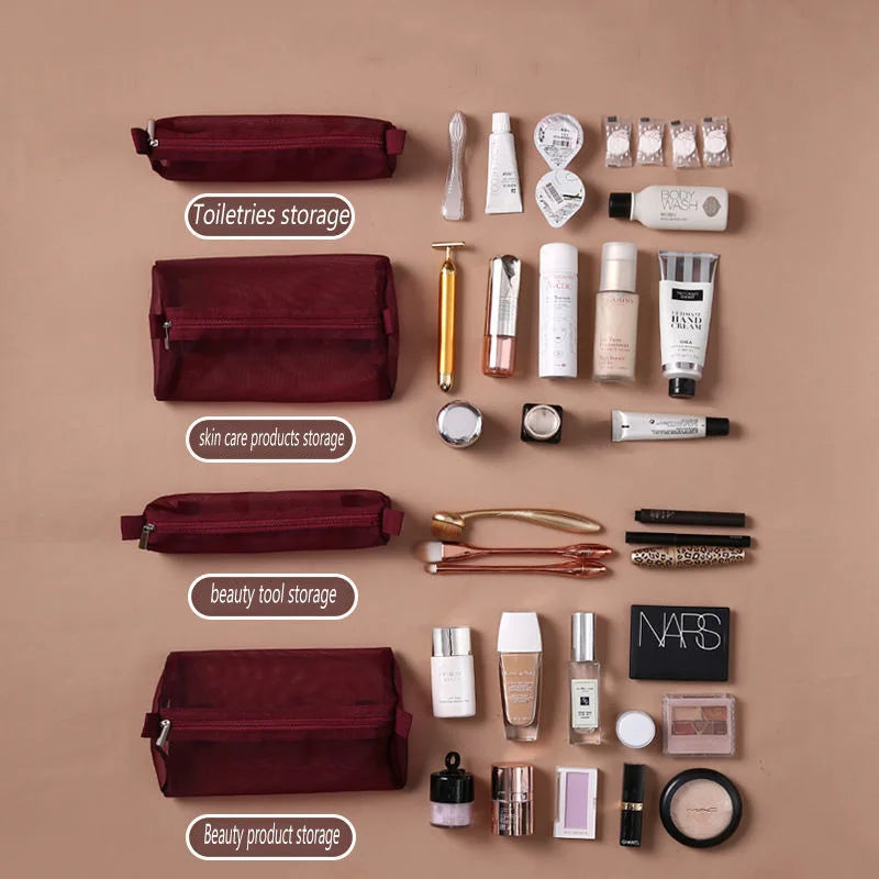 4-in-1 Women's Cosmetics Bag Travel Portable Folding