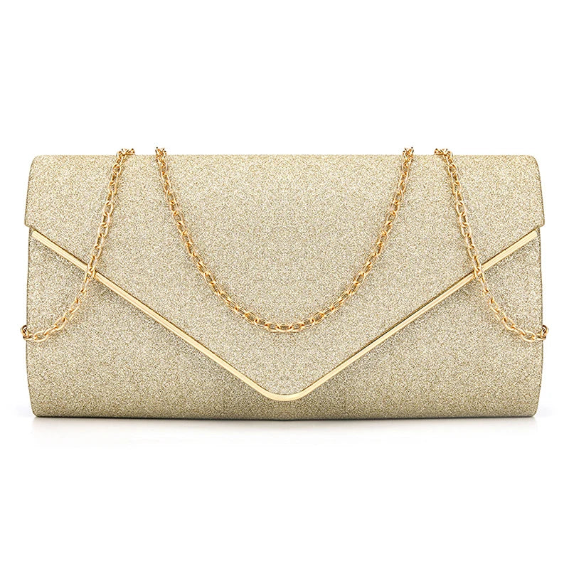 Golden Diamond Evening Clutch Bag Wedding Party Handbag