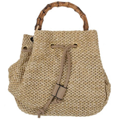 Straw Bucket Bag Woven Shoulder Beach Handbag