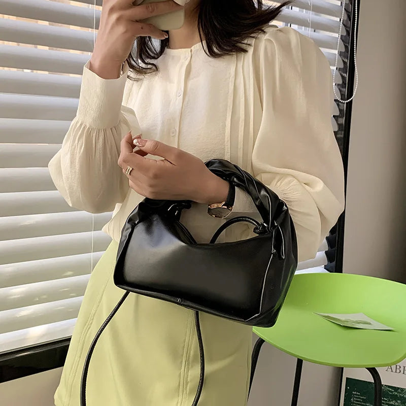 Kpop Women Backpack Wrinkled Clouds Crossbody Bag