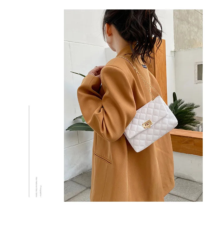 Embroidered Bag Women Crossbody All-match Handbag Chain Bag
