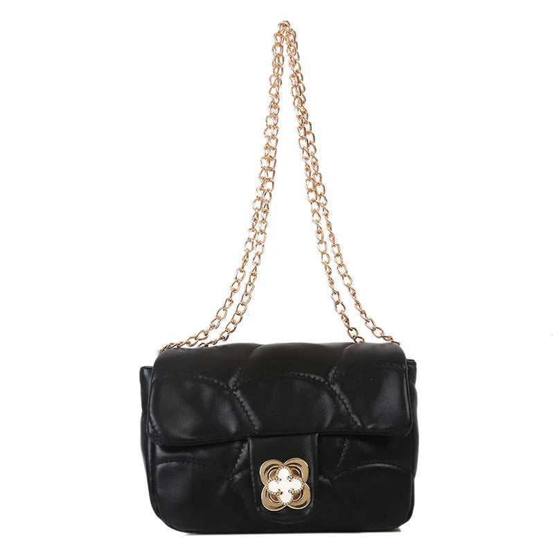 Spring Chain Shoulder Bag Lock Messenger Bag Small Square Bag