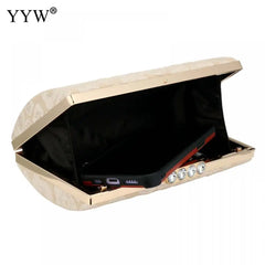 Lace Flower Evening Clutch Bag Beige Handbag
