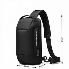 Anti-Thief Chest Bag USB Charging Waterproof Crossbody Shoulder Bag