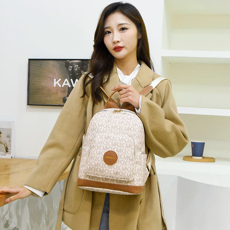Women's Vintage Print Backpack Large Capacity Anti Theft School Bag