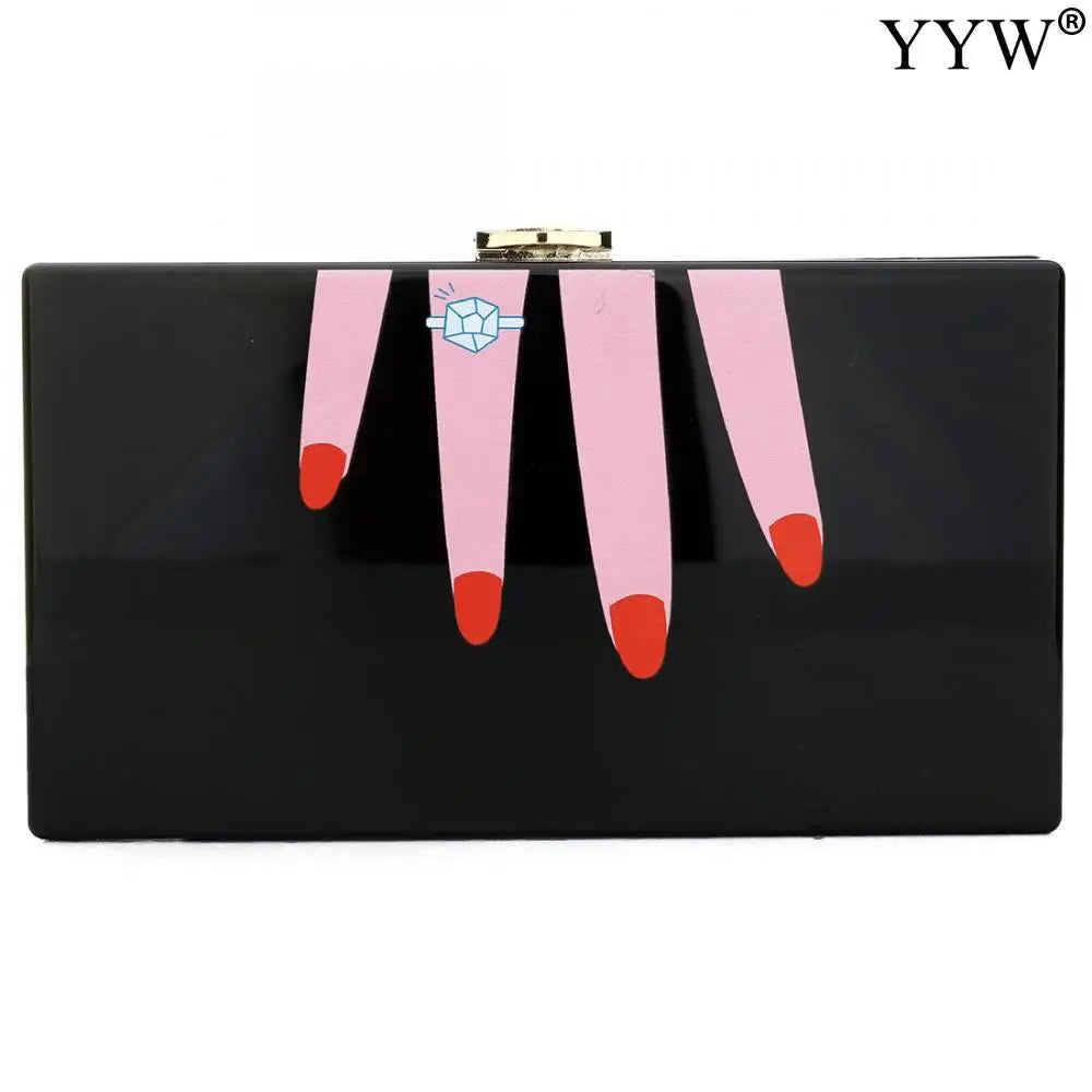 Women Acrylic Box Clutch Bag Purse Party Wedding Handbag Evening Bag