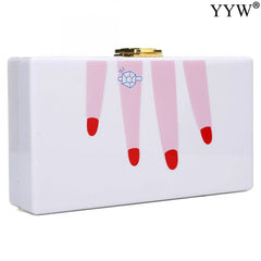 Women Acrylic Box Clutch Bag Purse Party Wedding Handbag Evening Bag