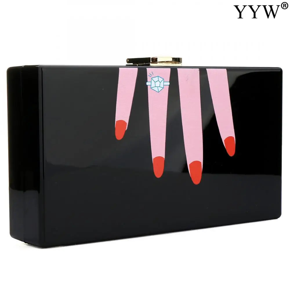 Women Acrylic Box Clutch Bag Purse Party Wedding Handbag Evening Bag