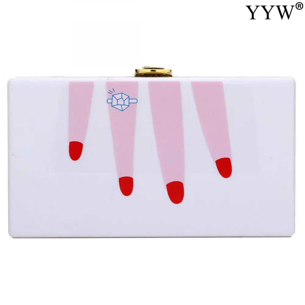 Women Acrylic Box Clutch Bag Purse Party Wedding Handbag Evening Bag