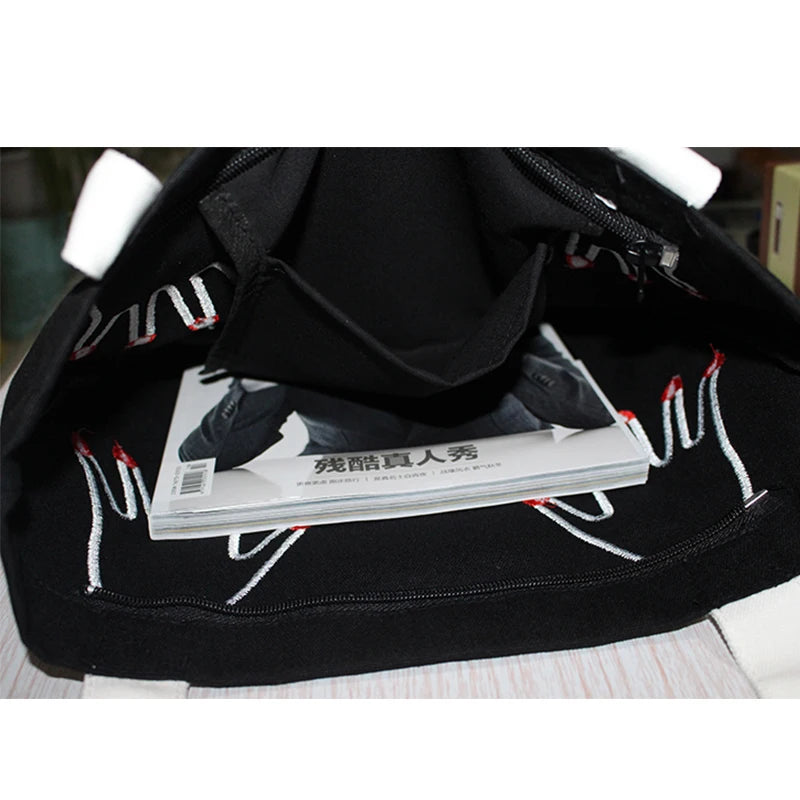 3D Hands Embroidery Canvas Tote Bag Harajuku Shoulder Bag