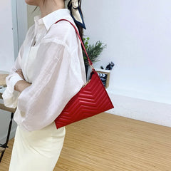 Armpit Bags Lady's HandBag PU Leather Diamond Lattice Shoulder Bag