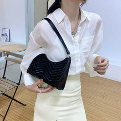 Armpit Bags Lady's HandBag PU Leather Diamond Lattice Shoulder Bag