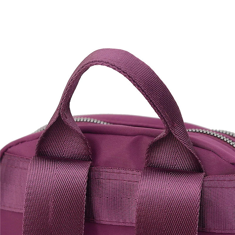 Women Diamond Lattice Nylon Backpack Retro School Bag