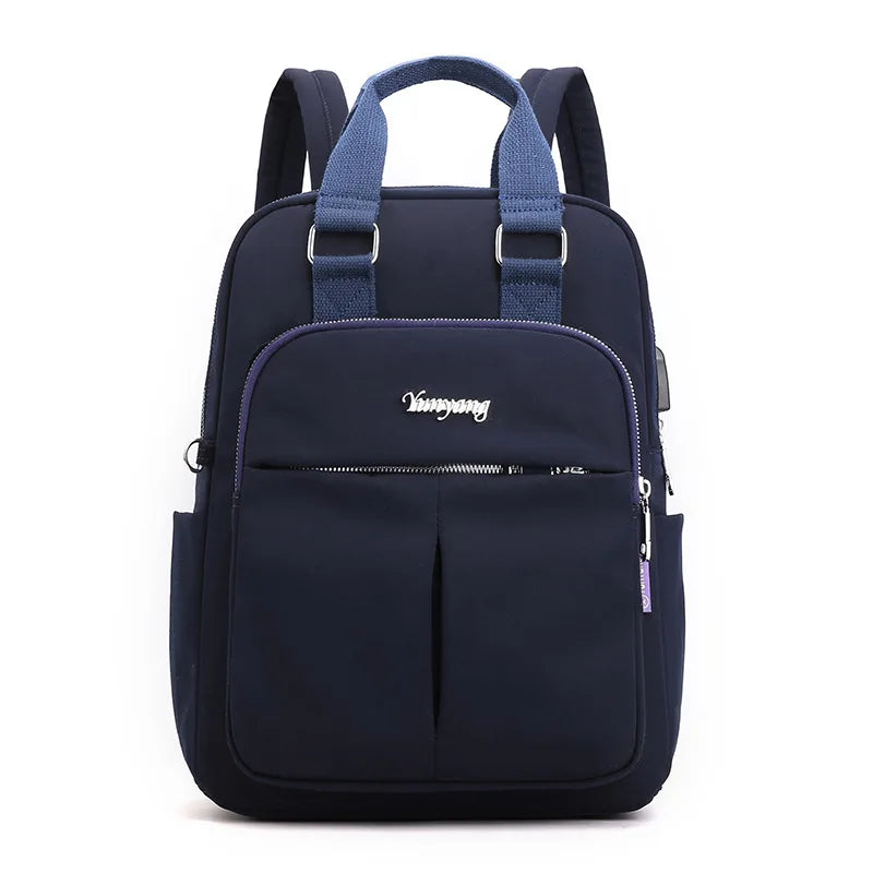 Women High Capacity Backpack Laptop USB Charging Travel Bags for School Girls