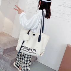 Canvas Shoulder Bags Large Capacity Lady Casual Tote Bag
