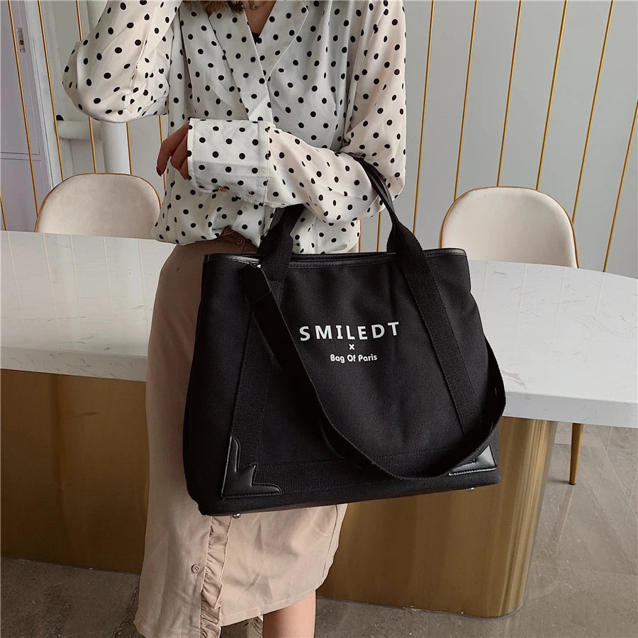 Canvas Large Capacity Women Handbag Shoulder Crossbody Bag