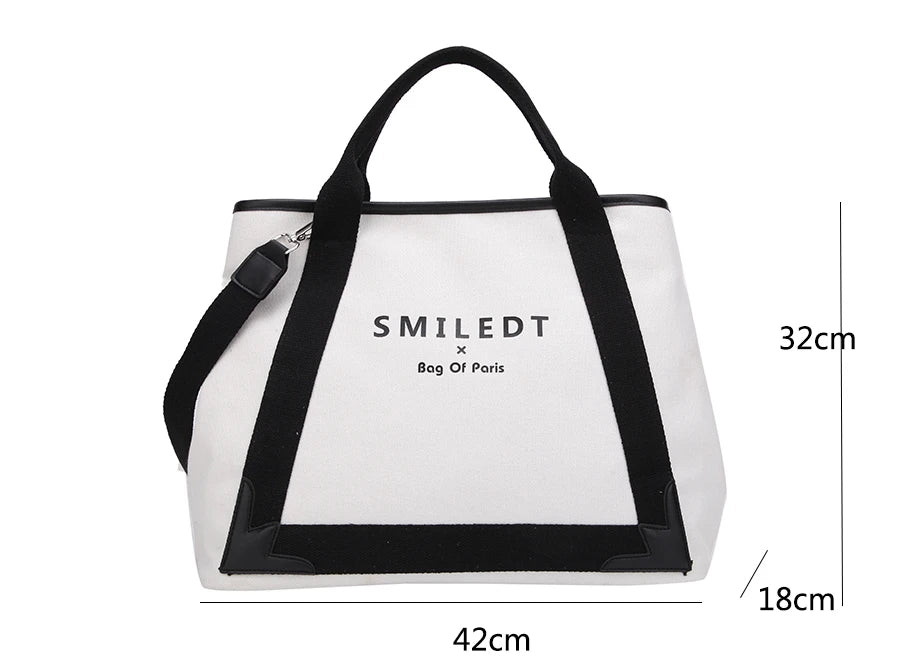 Canvas Women Handbags Large Capacity Shoulder Bag