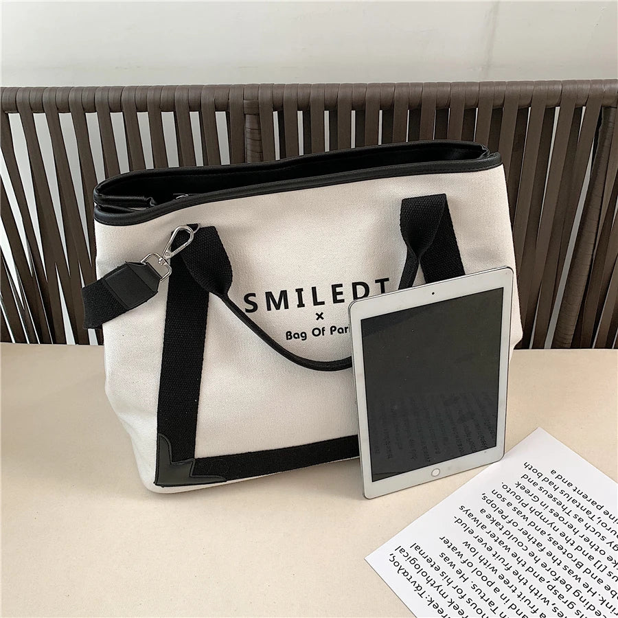 Canvas Women Handbags Large Capacity Shoulder Bag