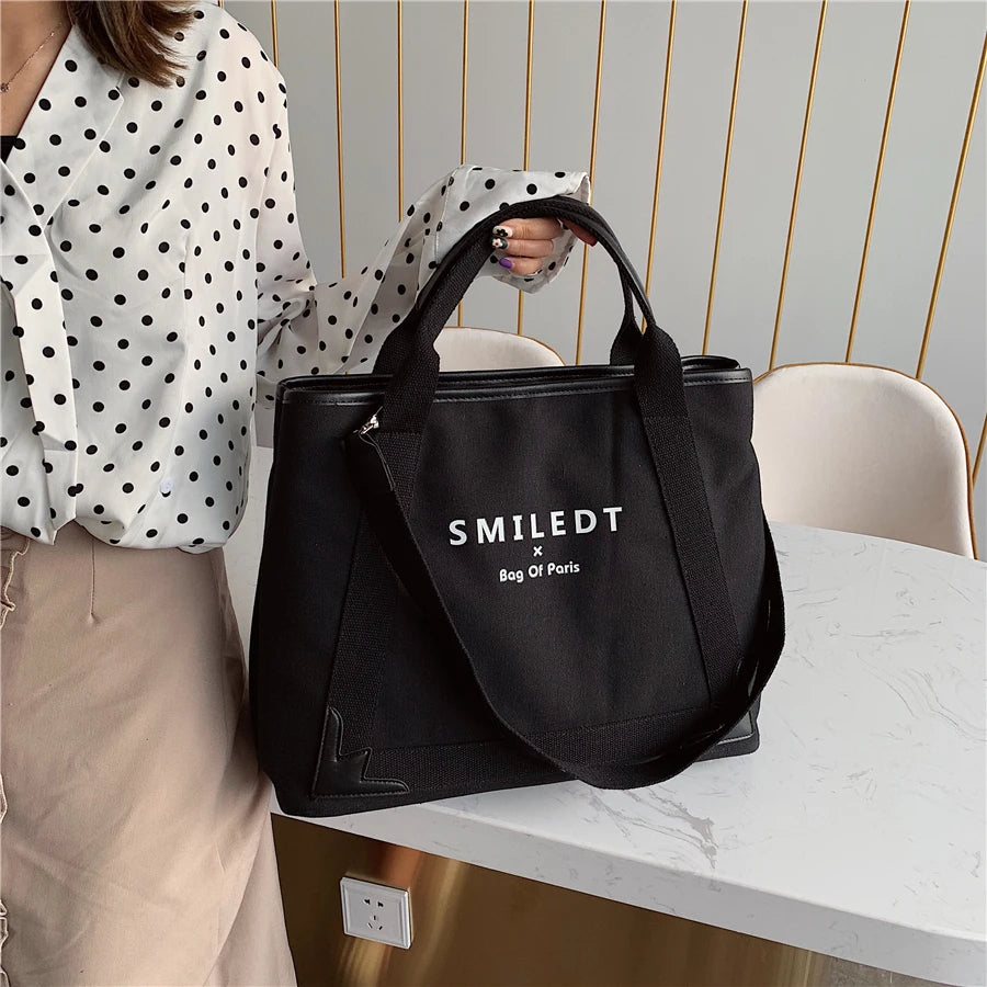 Canvas Women Handbags Large Capacity Shoulder Bag
