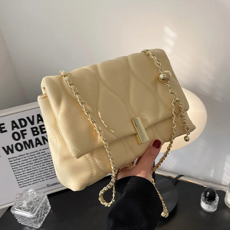 Chain Bag Women's Versatile Messenger Bag High Texture Shoulder Small Square