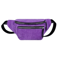 Corduroy Waist Bag for Women Zipper Chest Bag