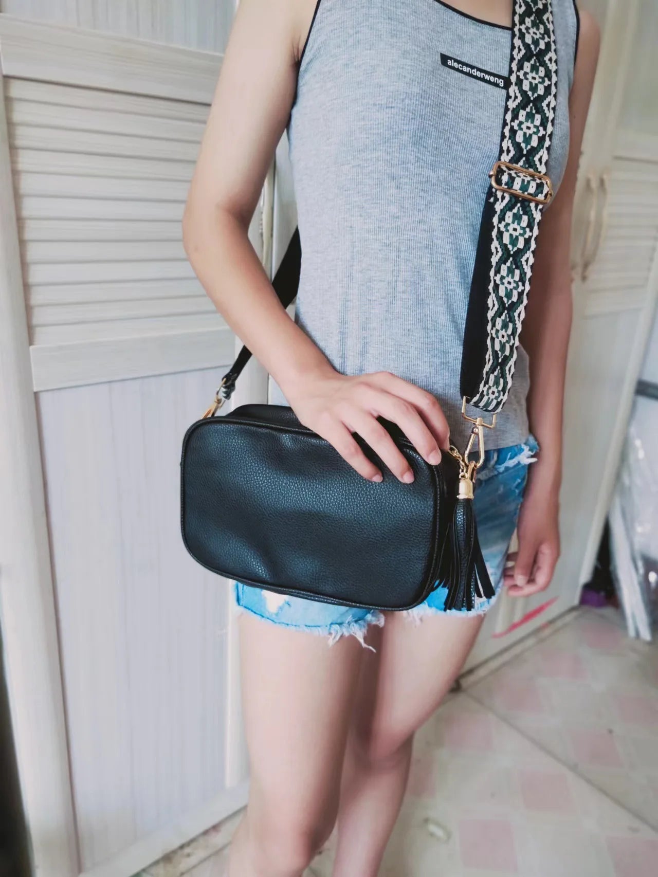 Cowhide Crossbody Cell Phone Shoulder Bag Leather Messenger Bags