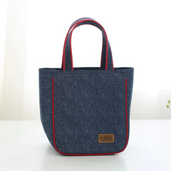 Denim Lunch Bag Insulated Portable Thermal Picnic Bag for Women Kids Thermo