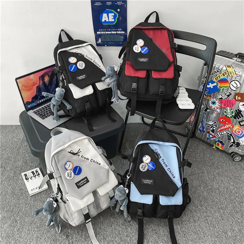 Women Large Capacity Travel Bag Pocket College Student Backpacks