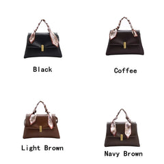 Leather Shoulder Bag Ribbon Tote Handbag Top-Handle Travel Crossbody Bag