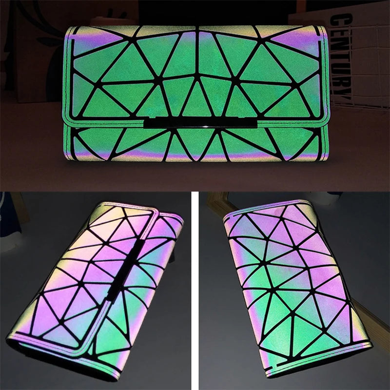 Diamond Money Clip Trifold Wallet Slim Thin Women Purses Long Clutch Wallets