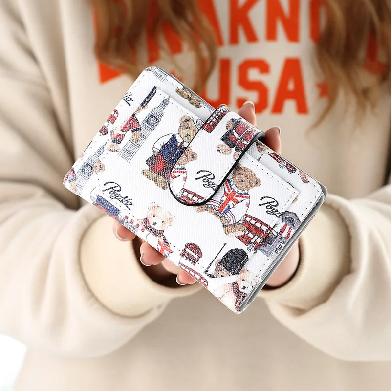 Korea Cartoon Bear Buckle Mini Zipper Wallet Purse Money Bag
