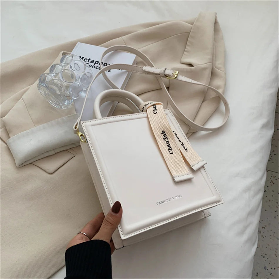 Women's Small Totes Bag PU Leather Short Handle Crossbody Handbag