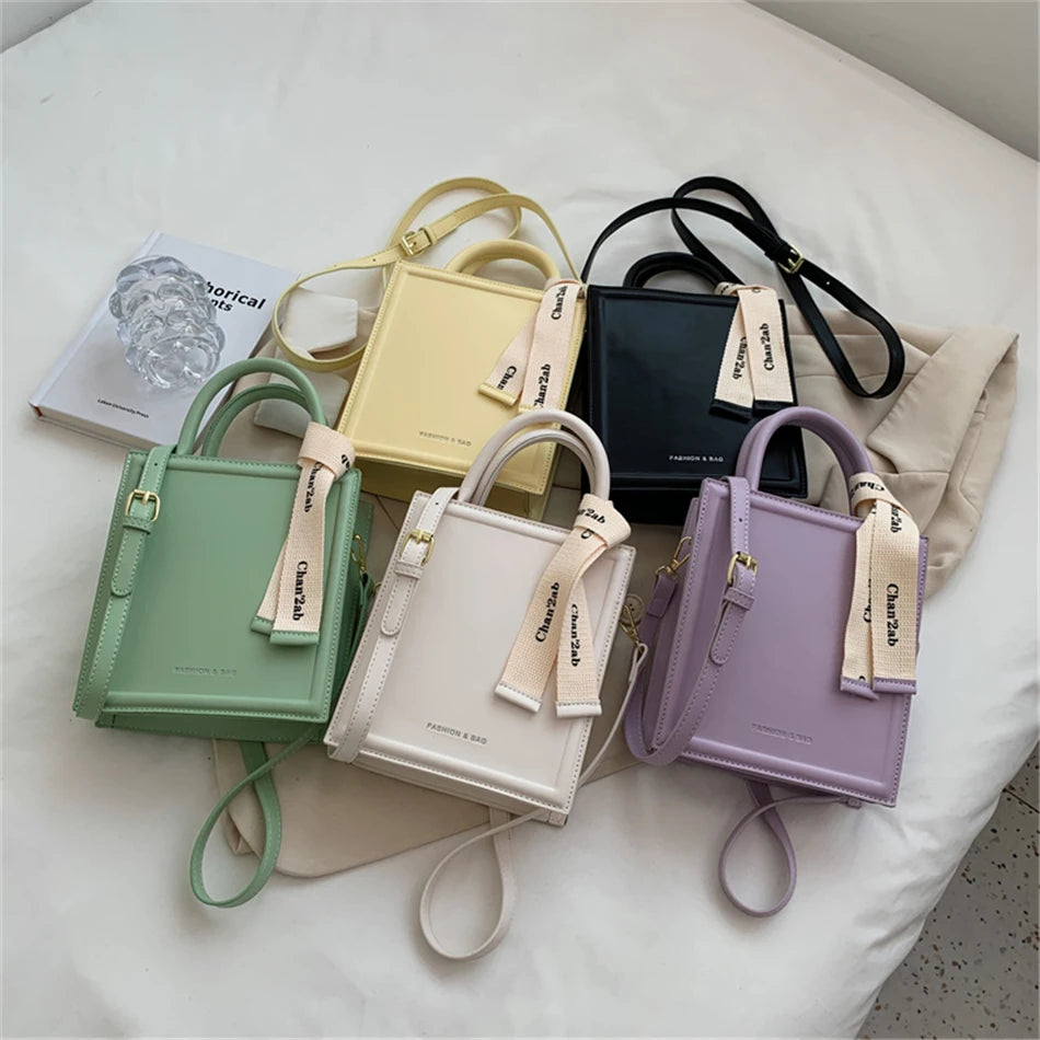 Women's PU Leather Totes Bag Short Handle Crossbody Handbag