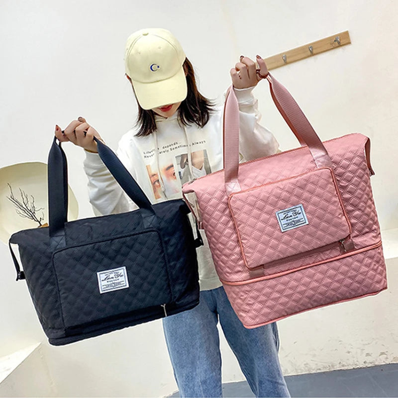 Foldable Travel Bag Wet-Dry Separation Waterproof Handbag Large Capacity